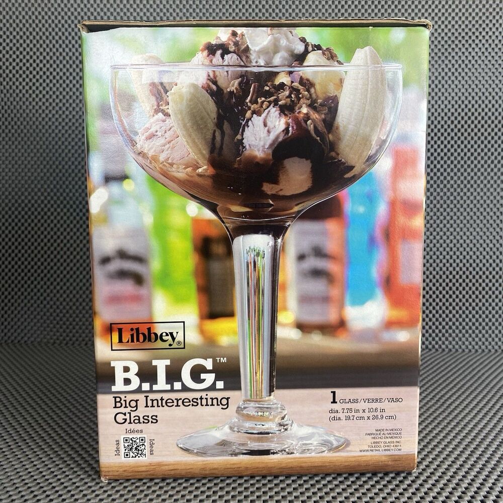 Libbey BIG Interesting Glass Cocktail Dessert Decorative Big Cup